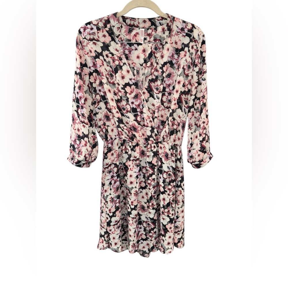 Xhilaration Pink and Black Floral‎ Dress